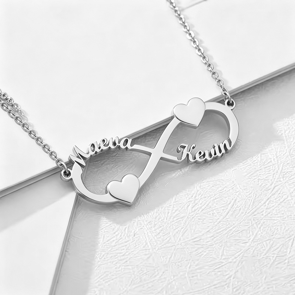 맞춤 이름 목걸이 인피니티 하트 펜던트 스테인리스 스틸 - Engraved Name Necklace 리뷰 및 가격