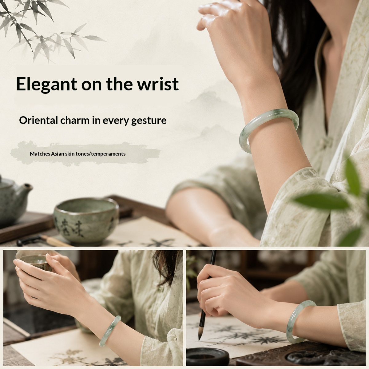 천연 티안산 옥 라운드 바 팔찌 여성용 그린 화이트 스 - Gemstone Bracelet Healing 리뷰 및 가격