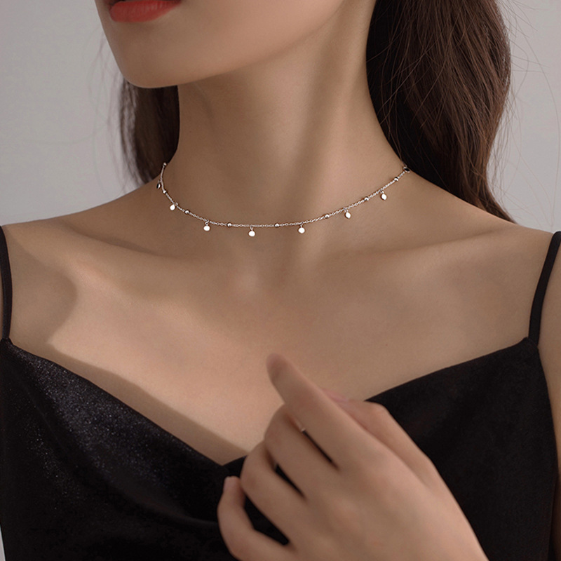 여성을위한 925 스털링 실버 섬세한 보석 라운드 구슬 - Crystal Choker Necklace 리뷰 및 가격