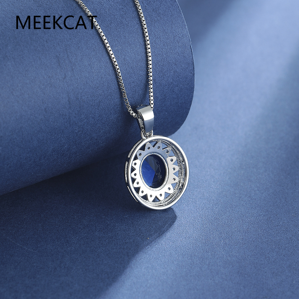 타원형 컷 블루 사파이어 925 스털링 실버 펜던트 목 - Crystal Choker Necklace 리뷰 및 가격