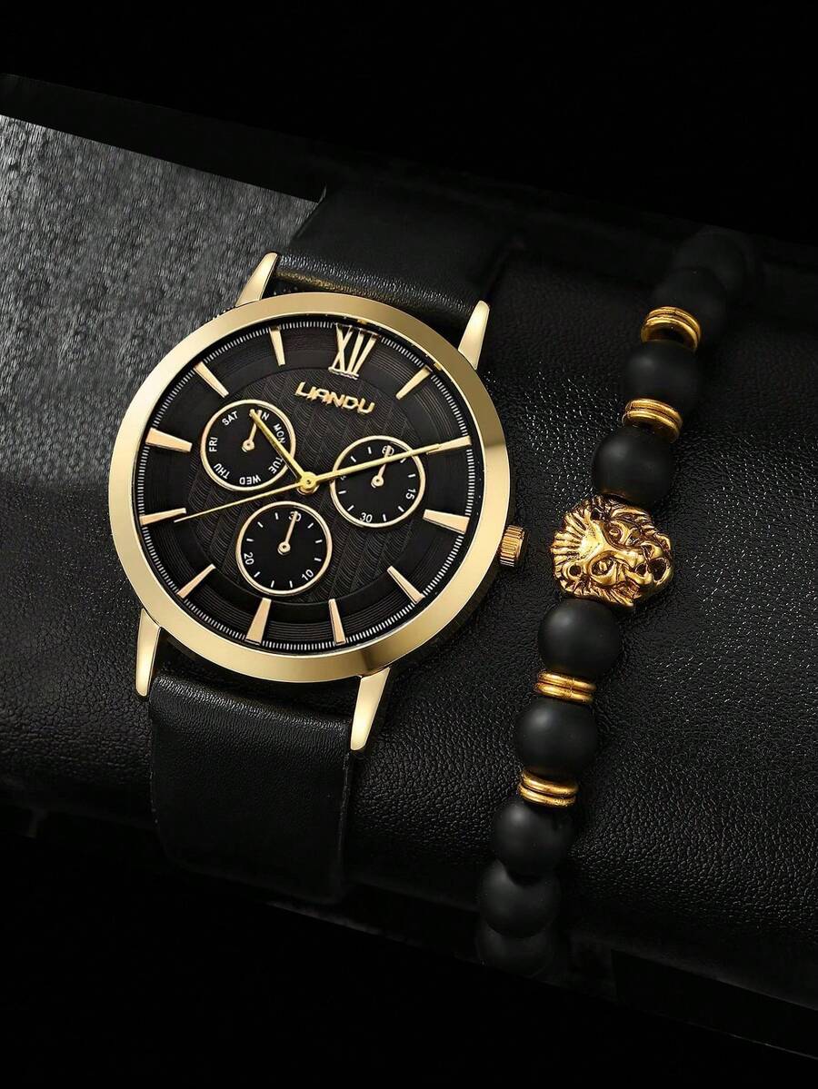 리안두 리안두 1세트 남성 패션 캐주얼 쿼츠 라운드 다 - Leather Bracelet 리뷰 및 가격