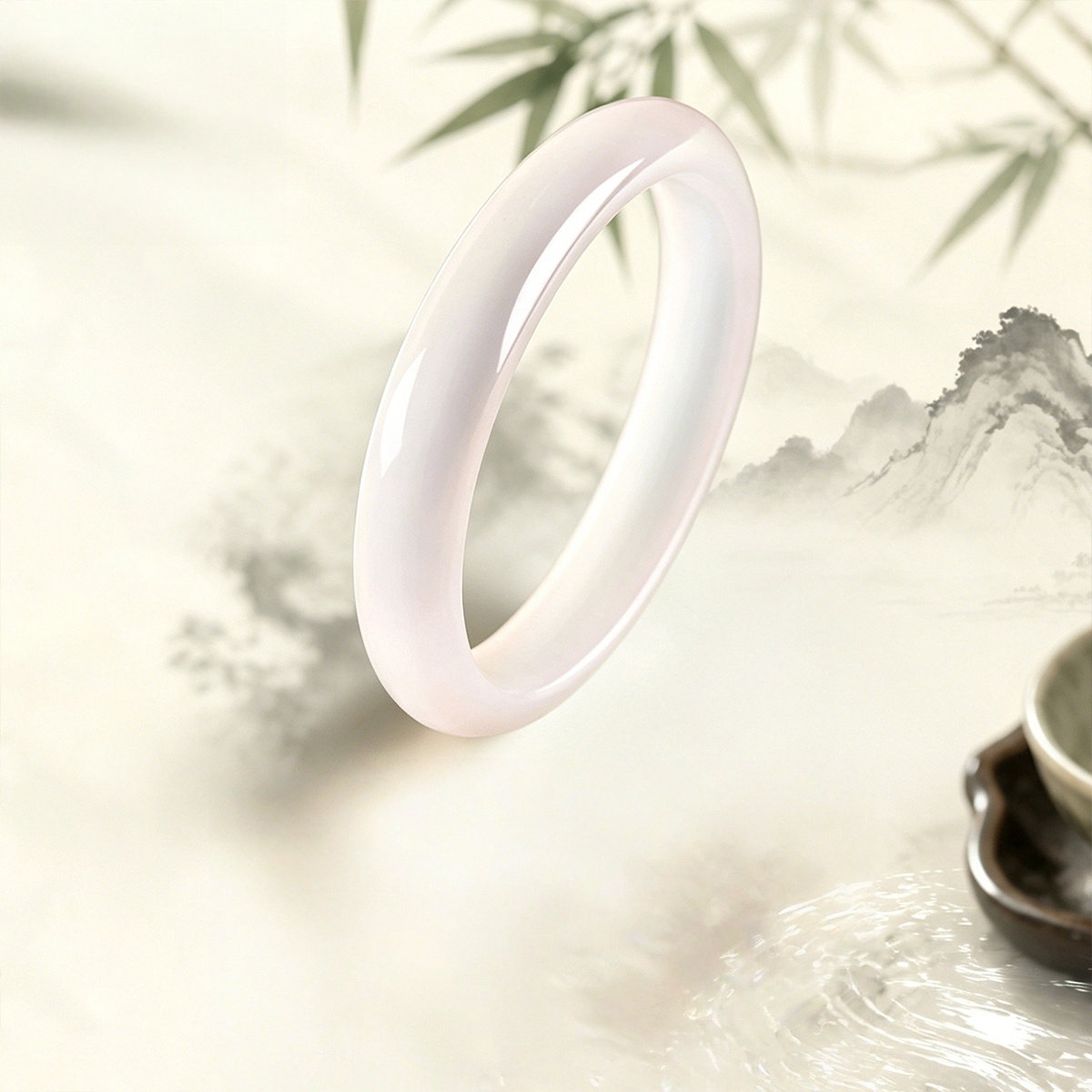 1 조각 천연 화이트 달빛 티안산 옥 팔찌 스톤 팔찌  - Gemstone Bracelet Healing 리뷰 및 가격