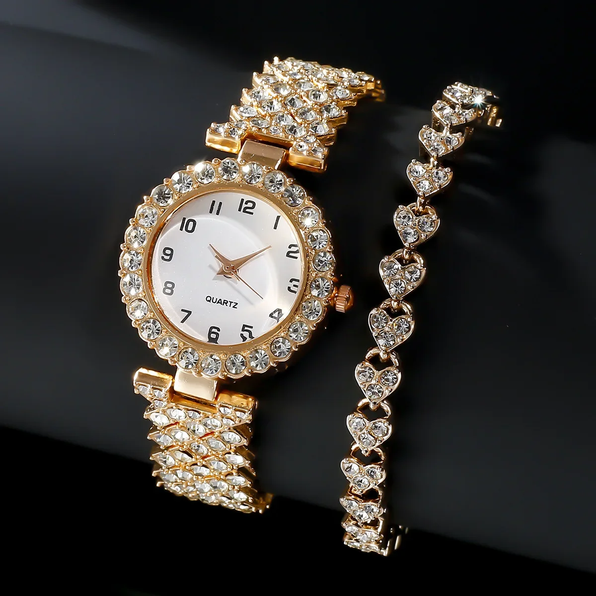 1개/2개 고급 패션 여성 시계 세트 실버 스트랩 여성 - Jewelry Watches Women 리뷰 및 가격