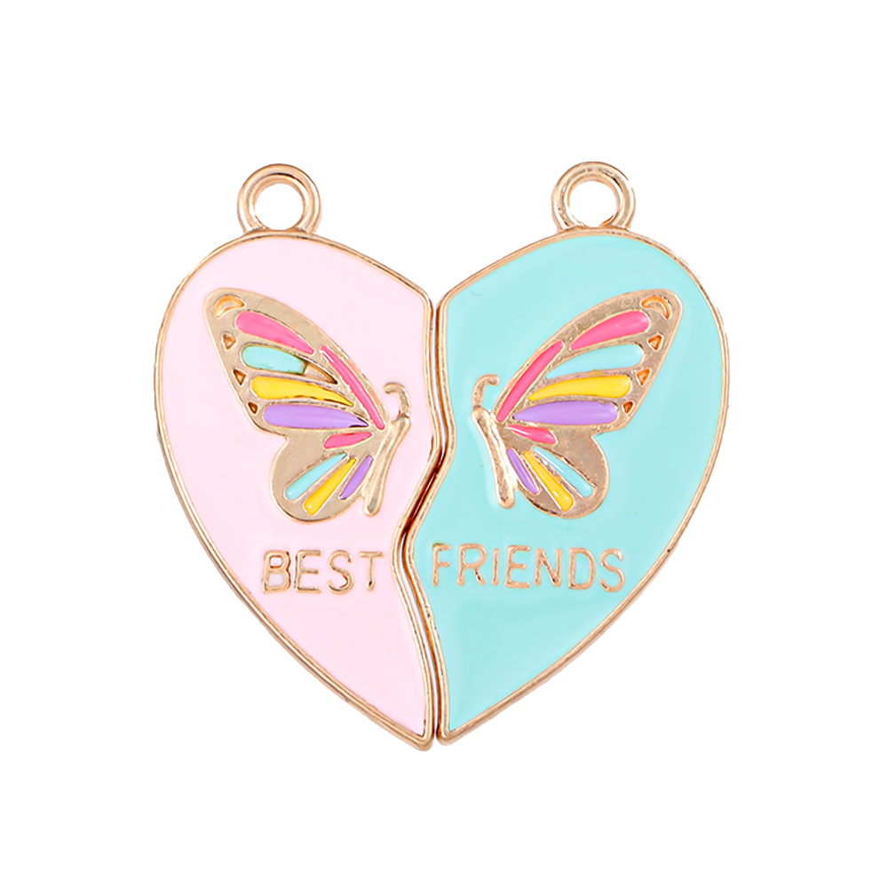 3쌍 실버 베스트 프렌드 자매 사랑 연결 합금 에나멜  - Butterfly Pendant Necklace 리뷰 및 가격