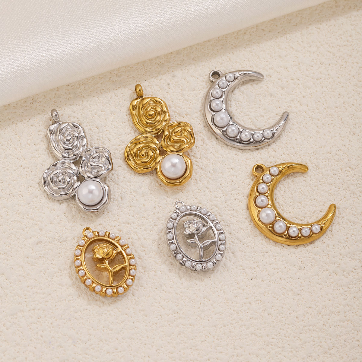 5개 스테인레스 스틸 18K 금도금 달꽃 진주 참 펜던 - Rose Gold Bracelet 리뷰 및 가격