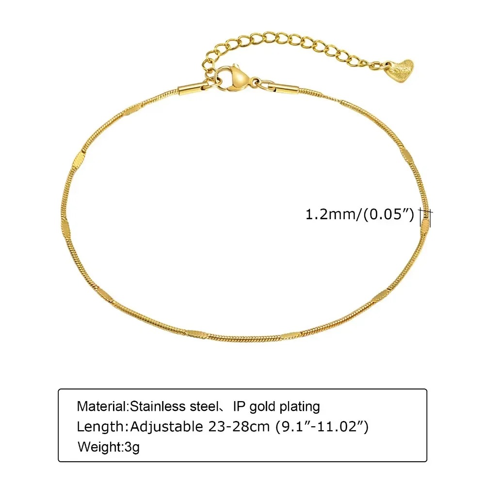 여성용 앙증맞은 스네이크 체인 발찌, 골드 컬러 스테인 - Jc Jewelry & Watches Reviews 리뷰 및 가격