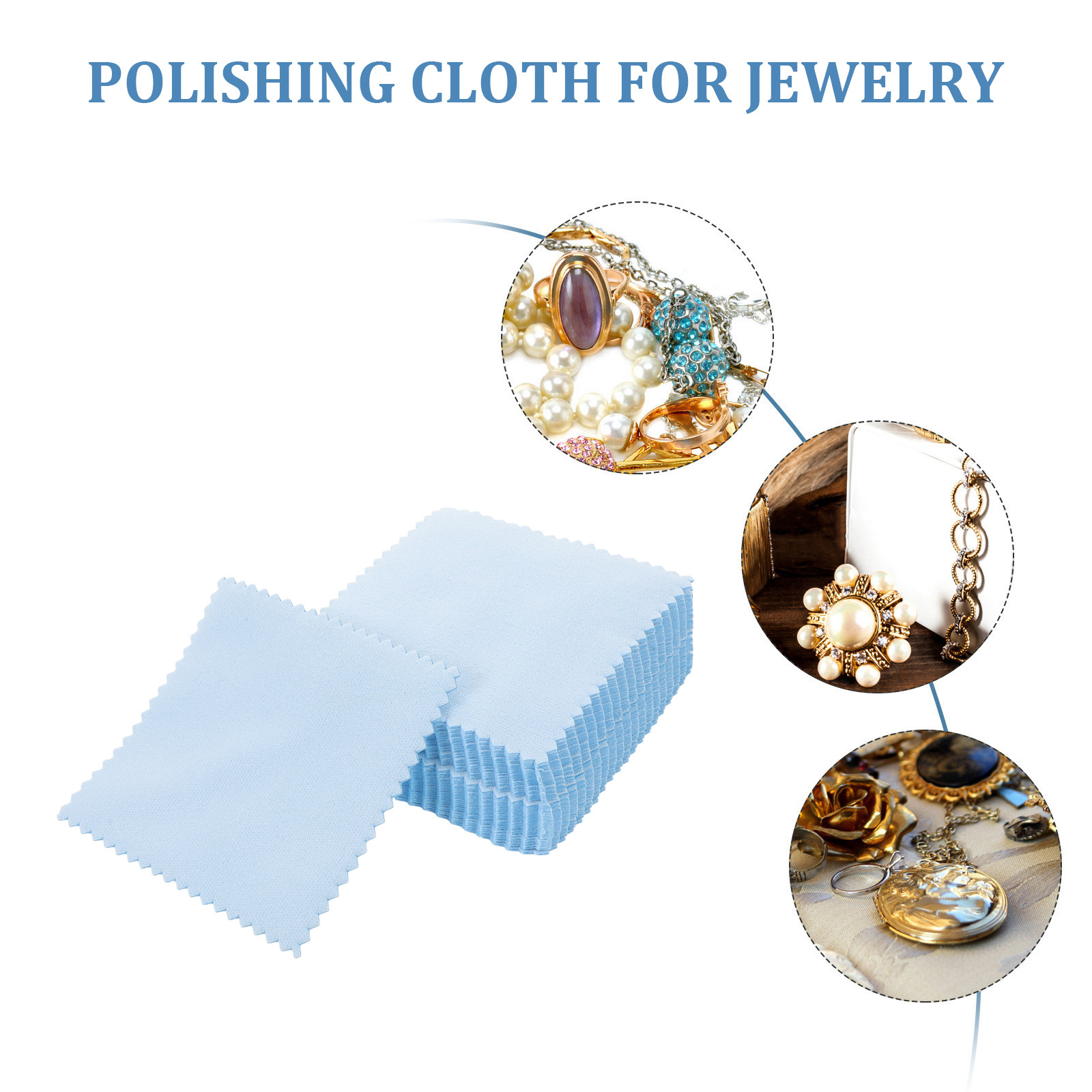 50Pcs 실버 폴리싱 천 보석 청소 천 스웨이드 재사 - Jewelry Watches & Accessories 리뷰 및 가격