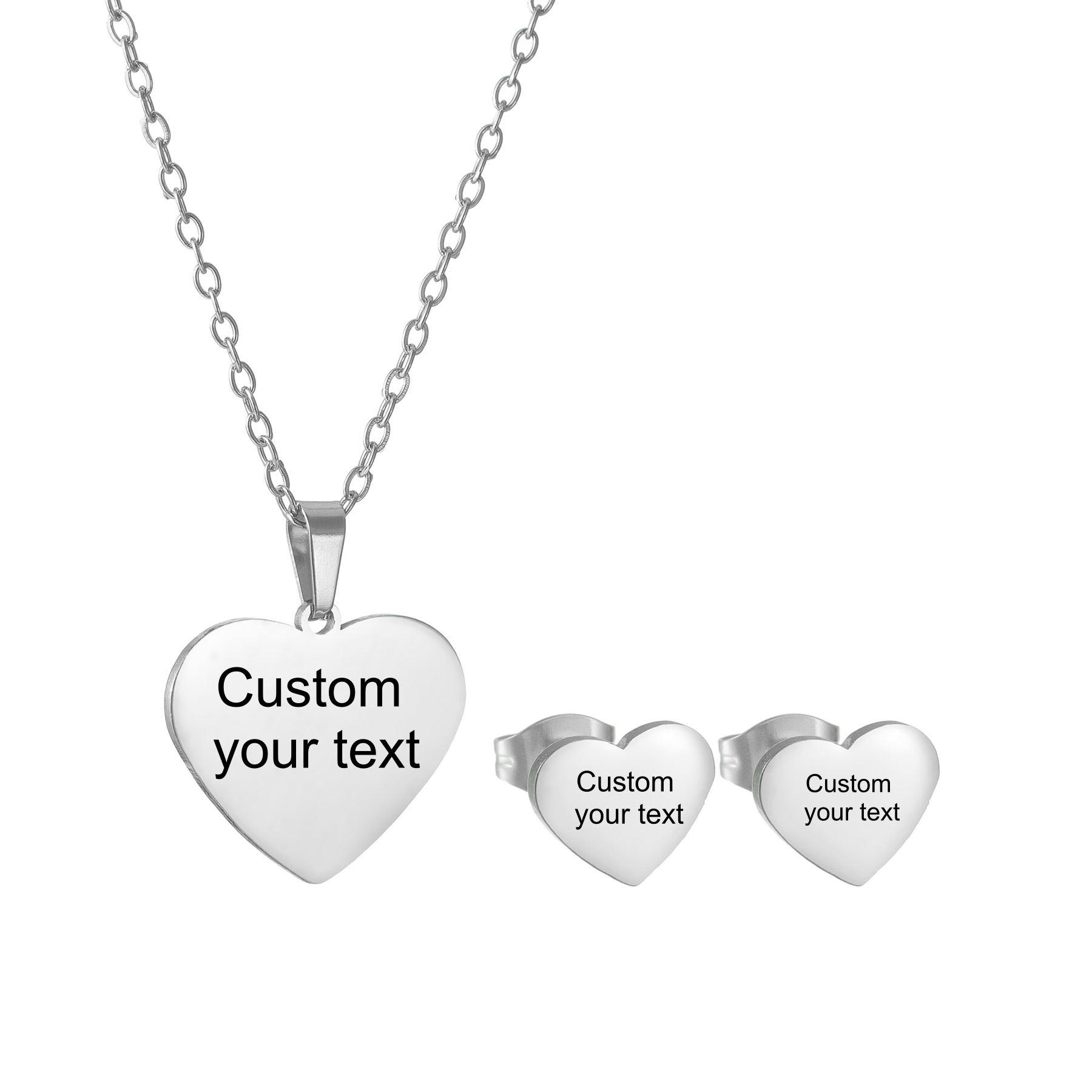 여성을위한 맞춤 이름 목걸이 귀걸이 쥬얼리 세트 하트  - Engraved Name Necklace 리뷰 및 가격