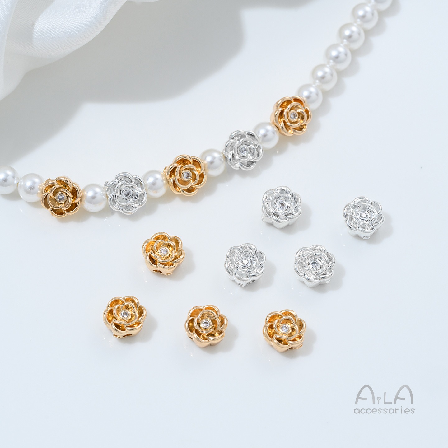 구리 도금 14K 골드 인레이드 지르콘 로즈 비드 스페 - Rose Gold Bracelet 리뷰 및 가격