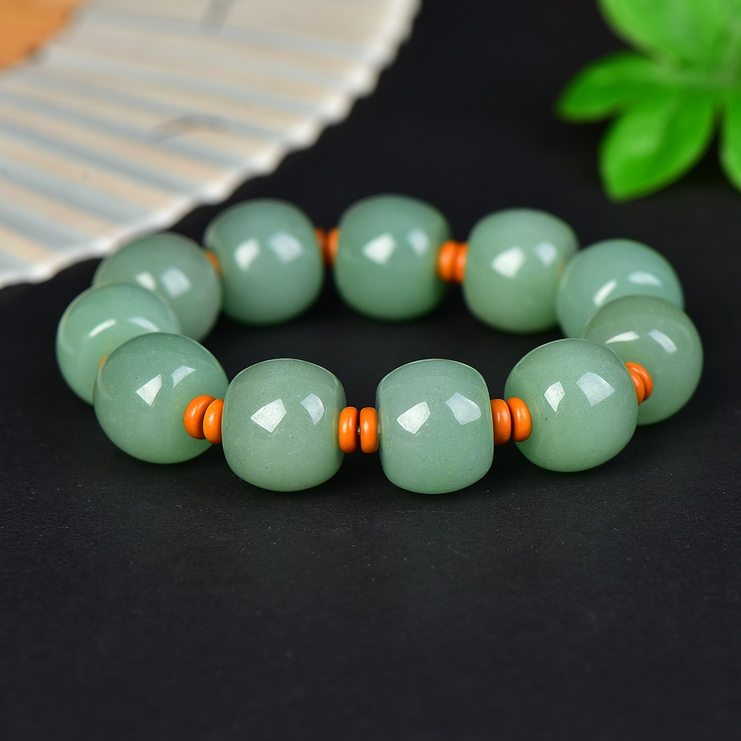 14*18mm 천연 미얀마 경옥 A급 그린 버마 옥 팔 - Gemstone Bracelet Healing 리뷰 및 가격