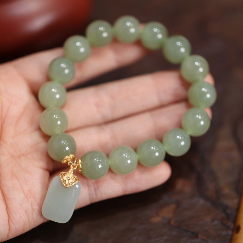 천연 호탄 옥 비즈 꽃 연꽃 팔찌 원석 뱅글 진짜 보석 - Gemstone Bracelet Healing 리뷰 및 가격
