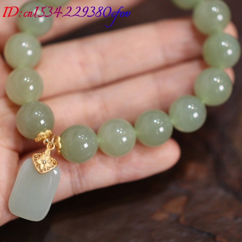 천연 호탄 옥 비즈 꽃 연꽃 팔찌 원석 뱅글 진짜 보석 - Gemstone Bracelet Healing 리뷰 및 가격