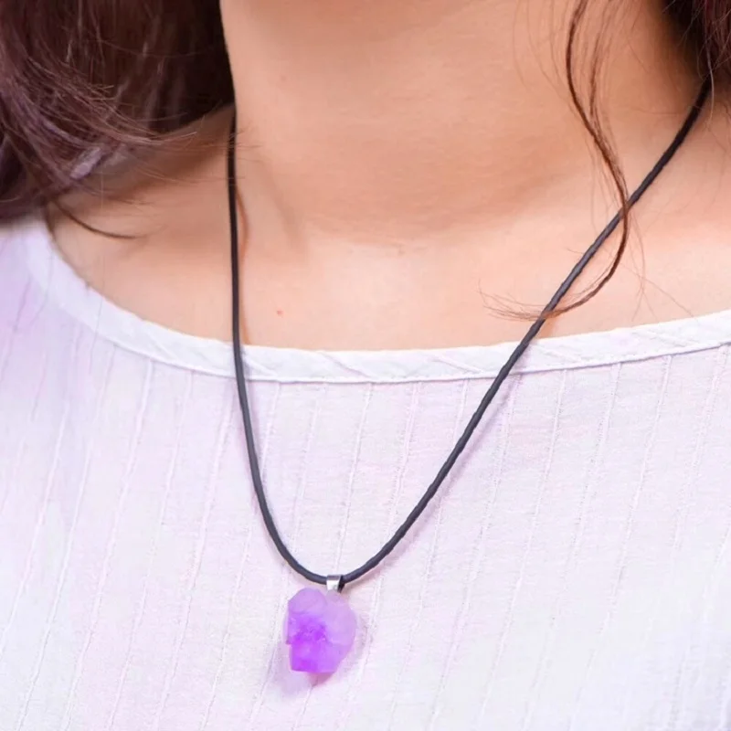 천연 자수정 꽃 목걸이 Reiki 치유 돌 불규칙한 모 - Crystal Choker Necklace 리뷰 및 가격