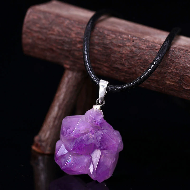 천연 자수정 꽃 목걸이 Reiki 치유 돌 불규칙한 모 - Crystal Choker Necklace 리뷰 및 가격