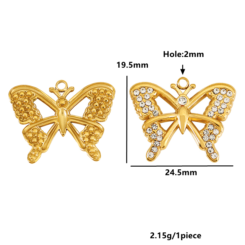4pcs 스테인레스 스틸 할로우 지르콘 나비 해적 해골 - Butterfly Pendant Necklace 리뷰 및 가격