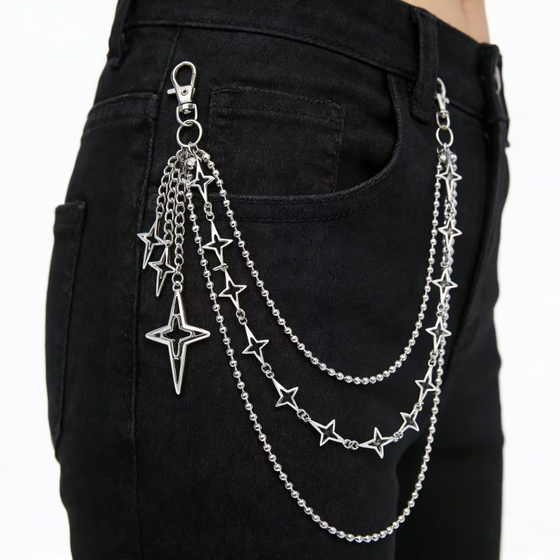 여성 펑크 힙합 멀티 레이어 스타 펜던트 허리 체인 트 - Hip Hop Chain Necklace 리뷰 및 가격