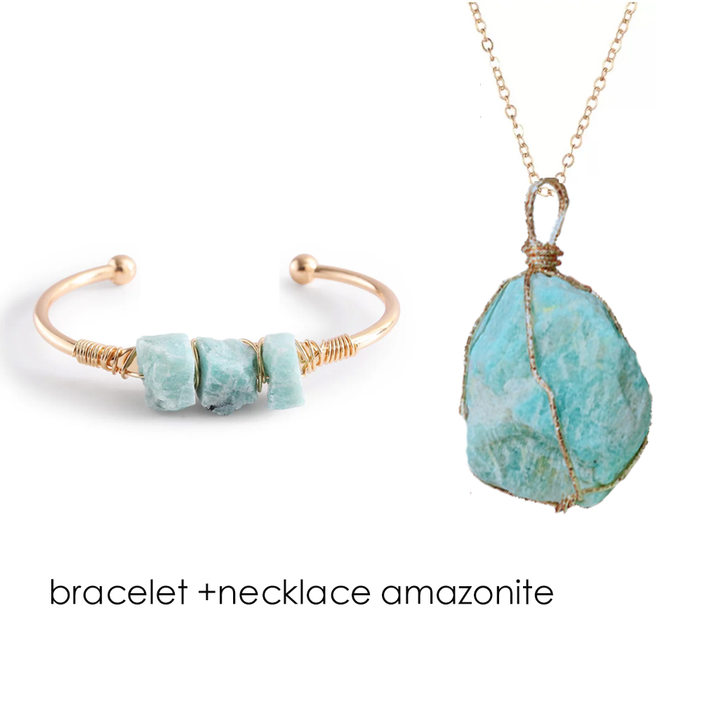 천연석 오픈 커프 팔찌, 크리스탈 황동 와이어 랩, 자 - Gemstone Bracelet Healing 리뷰 및 가격