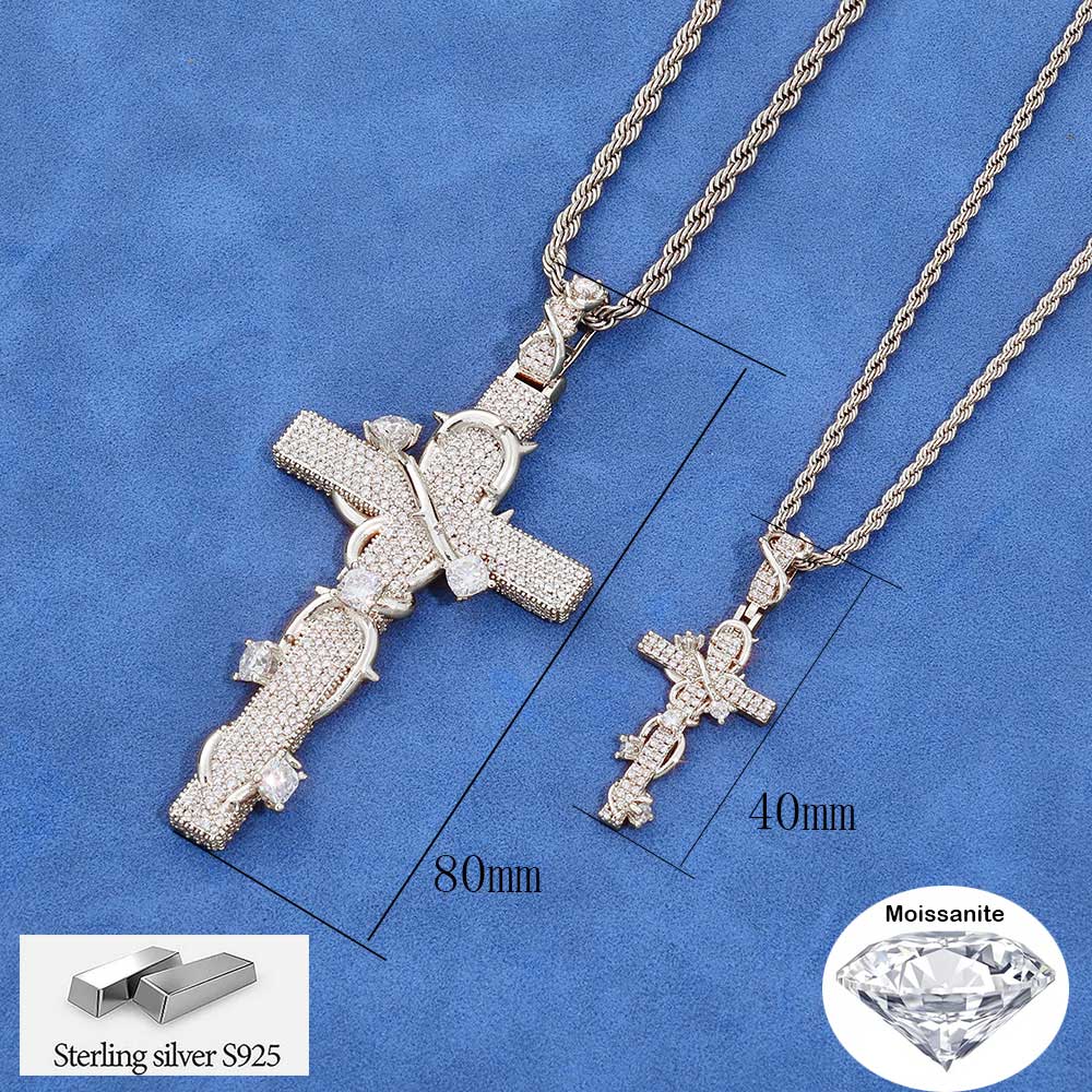 누오야 럭셔리 모이사나이트 925 스털링 실버 펜던트  - Hip Hop Chain Necklace 리뷰 및 가격